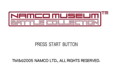 Namco Museum Battle Collection title screen for PSP